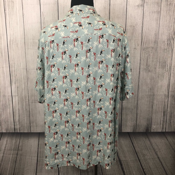 Caribbean 2XT Parrot Hawaiian Button-Up Shirt - Picture 5 of 7